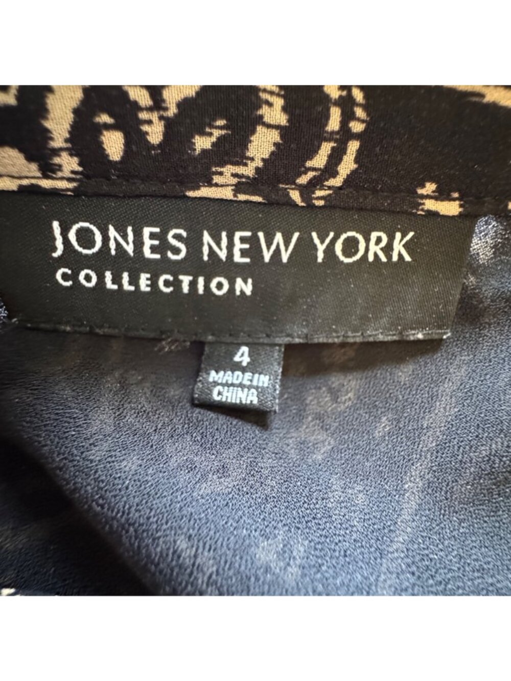 Jones New York Paisley Skirt Size 4 Black & Cream Mid-Length Lined Flowy Style - Picture 11 of 13